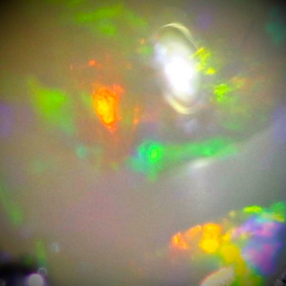 Opal 1.90ct Platinum Finish Solid Silver Ring - Picture 4 of 8